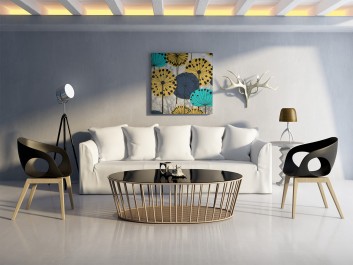 Eufloria - nowoczesny obraz na płótnie - 80x80 cm