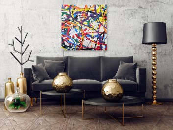 Ścieżki życia - nowoczesny obraz do salonu - 80x80 cm