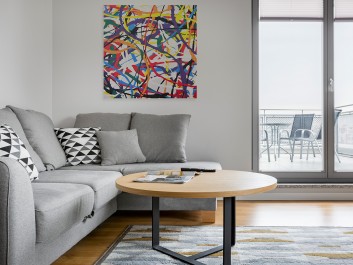 Ścieżki życia - nowoczesny obraz do salonu - 80x80 cm