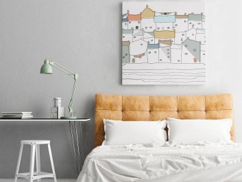 Zamki na piasku - nowoczesny obraz na płótnie - 80x80 cm