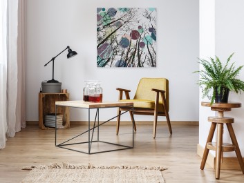 Spotkanie planet - nowoczesny obraz na płótnie - 80x80 cm