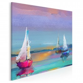 Zachód słońca na Mazurach - nowoczesny obraz na płótnie - 80x80 cm