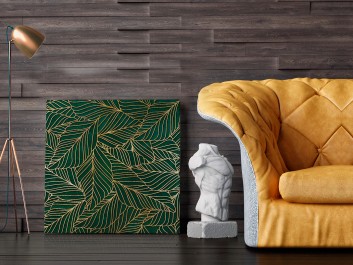 Szmaragdowy kobierzec - nowoczesny obraz do sypialni - 80x80 cm