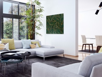 Szmaragdowy kobierzec - nowoczesny obraz do sypialni - 80x80 cm