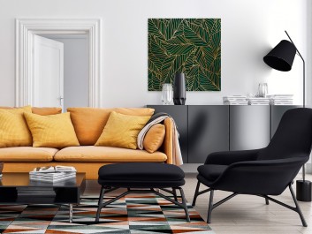 Szmaragdowy kobierzec - nowoczesny obraz do sypialni - 80x80 cm