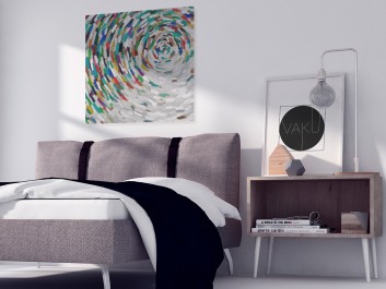 Alabastrowa tafla - nowoczesny obraz na płótnie - 80x80 cm