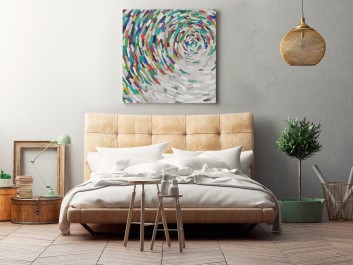 Alabastrowa tafla - nowoczesny obraz na płótnie - 80x80 cm