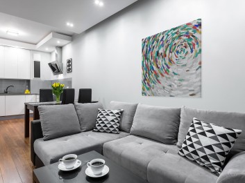 Alabastrowa tafla - nowoczesny obraz na płótnie - 80x80 cm