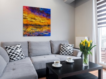 Przypływ o brzasku - nowoczesny obraz na płótnie - 80x80 cm