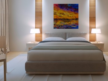 Przypływ o brzasku - nowoczesny obraz na płótnie - 80x80 cm