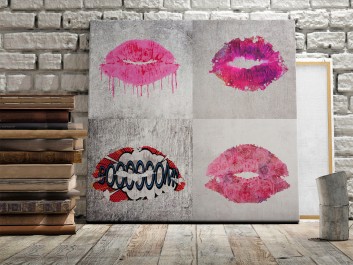 Oblicza miłości - nowoczesny obraz na płótnie - 80x80 cm