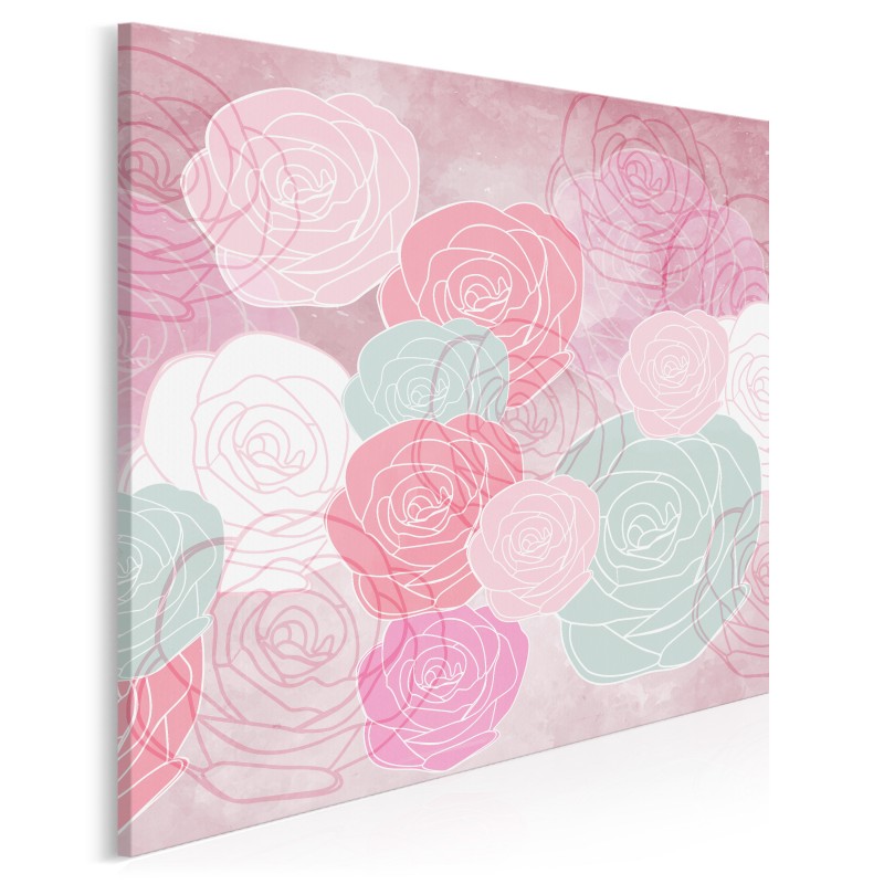 Ogrody różane - nowoczesny obraz na płótnie - 80x80 cm