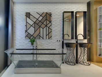 Modne beże, brązy i kremy - nowoczesny obraz na płótnie - 80x80 cm