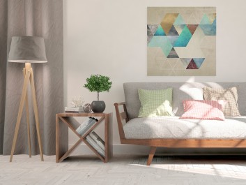 Heksagonalny przypływ - nowoczesny obraz na płótnie - 80x80 cm Heksagonalny przypływ - nowoczesny obraz na płótnie - 80x80 cm