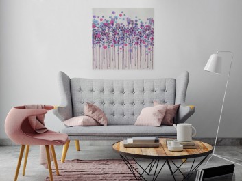 Kaligrafia mglistych wzruszeń - nowoczesny obraz na płótnie - 80x80 cm