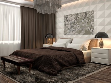 Jesienne, deszczowe melodie - nowoczesny obraz do sypialni - 120x80cm