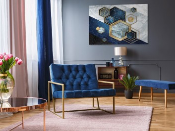 Szafirowy sygnet - nowoczesny obraz na płótnie - 120x80 cm Szafirowy sygnet - nowoczesny obraz na płótnie - 120x80 cm