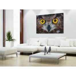 Magnetyczne spojrzenie puchacza - nowoczesny obraz na płótnie - 120x80 cm