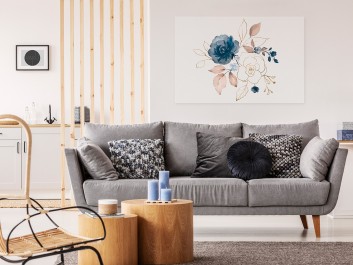 Pastelowa rosa - nowoczesny obraz do salonu - 120x80 cm Pastelowa rosa - nowoczesny obraz do salonu - 120x80 cm