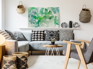 Dom zieleni - nowoczesny obraz na płótnie - 120x80 cm