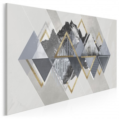 Złote góry - nowoczesny obraz na płótnie - 120x80 cm