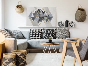 Złote góry - nowoczesny obraz na płótnie