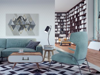 Złote góry - nowoczesny obraz na płótnie