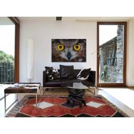 Magnetyczne spojrzenie puchacza - nowoczesny obraz na płótnie - 120x80 cm