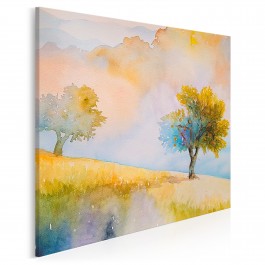 Jesienny sad - nowoczesny obraz na płótnie - 80x80 cm