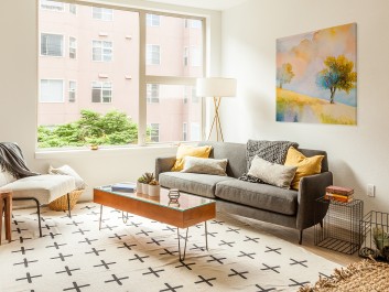 Jesienny sad - nowoczesny obraz na płótnie - 80x80 cm