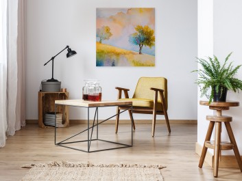 Jesienny sad - nowoczesny obraz na płótnie - 80x80 cm