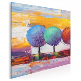 Leśny skansen - nowoczesny obraz na płótnie - 80x80 cm