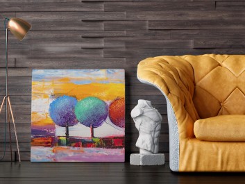 Leśny skansen - nowoczesny obraz na płótnie - 80x80 cm