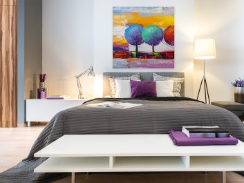 Leśny skansen - nowoczesny obraz na płótnie - 80x80 cm