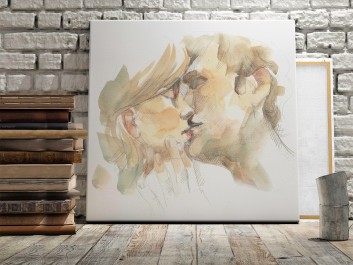 Przyjaźń czy kochanie? - nowoczesny obraz na płótnie - 80x80 cm