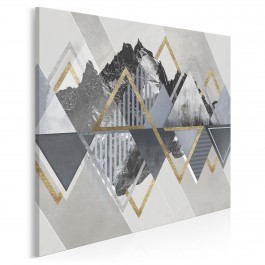 Złote góry - nowoczesny obraz na płótnie - 80x80 cm