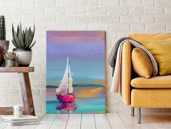 Zachód słońca na Mazurach - nowoczesny obraz na płótnie - 50x70 cm Zachód słońca na Mazurach - nowoczesny obraz na płótnie - 50x70 cm