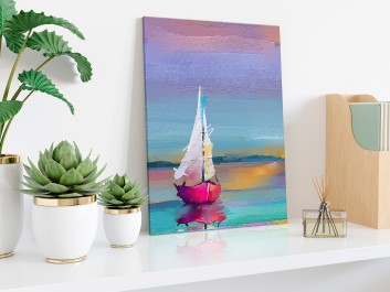 Zachód słońca na Mazurach - nowoczesny obraz na płótnie - 50x70 cm Zachód słońca na Mazurach - nowoczesny obraz na płótnie - 50x70 cm