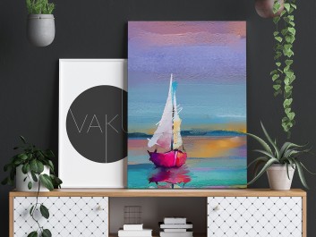Zachód słońca na Mazurach - nowoczesny obraz na płótnie - 50x70 cm Zachód słońca na Mazurach - nowoczesny obraz na płótnie - 50x70 cm