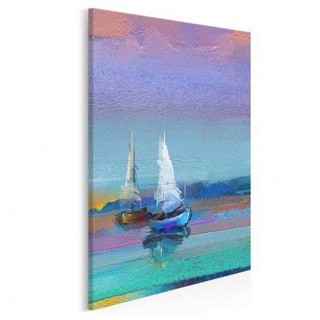 Zachód słońca na Mazurach - nowoczesny obraz na płótnie - wariant 2 - 50x70 cm