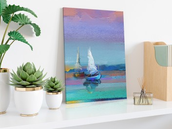 Zachód słońca na Mazurach - nowoczesny obraz na płótnie - wariant 2 - 50x70 cm Zachód słońca na Mazurach - nowoczesny obraz na płótnie - wariant 2 - 50x70 cm