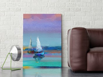 Zachód słońca na Mazurach - nowoczesny obraz na płótnie - wariant 2 - 50x70 cm Zachód słońca na Mazurach - nowoczesny obraz na płótnie - wariant 2 - 50x70 cm