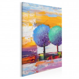 Leśny skansen - nowoczesny obraz na płótnie - 50x70 cm