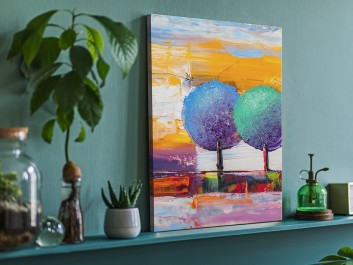 Leśny skansen - nowoczesny obraz na płótnie - 50x70 cm