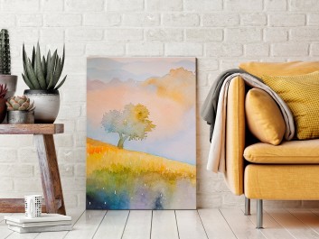Jesienny sad - nowoczesny obraz na płótnie - 50x70 cm Jesienny sad - nowoczesny obraz na płótnie - 50x70 cm