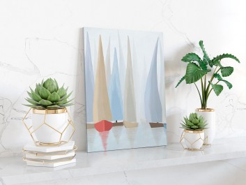 Błękitne regaty - nowoczesny obraz na płótnie - 50x70 cm