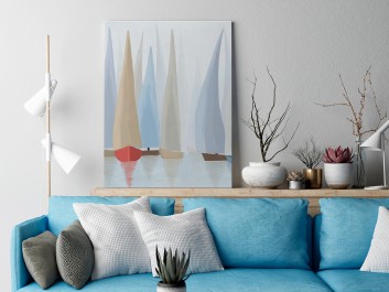 Błękitne regaty - nowoczesny obraz na płótnie - 50x70 cm