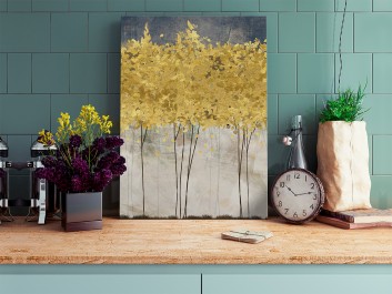 Złote żniwa - nowoczesny obraz na płótnie - 50x70 cm