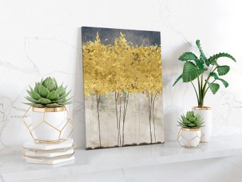 Złote żniwa - nowoczesny obraz na płótnie - 50x70 cm