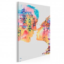 Romans w Barcelonie - nowoczesny obraz na płótnie - 50x70 cm Romans w Barcelonie - nowoczesny obraz na płótnie - 50x70 cm